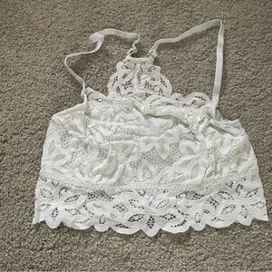 Abercrombie & Fitch White Lace Square Bralette